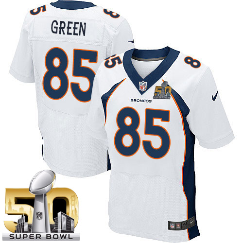 Men's Elite Virgil Green Super Bowl L Nike Jersey White Road - #85 NFL Denver Broncos